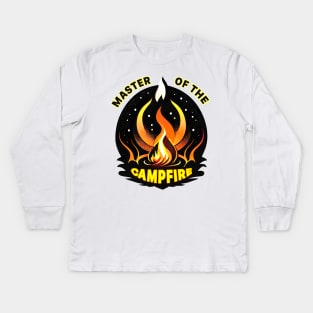 "Master of the Campfire" is an eco-friendly design for nature lovers Kids Long Sleeve T-Shirt